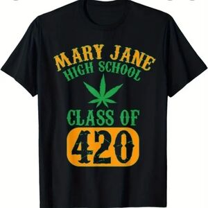 Class Of 420 Black Graphic T-Shirt